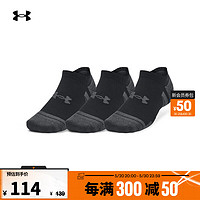 安德玛 UNDERARMOUR）Performance Tech男女情侣训练运动浅口袜子-3双装1379503 黑色001 M