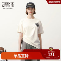 Teenie Weenie小熊夏季圆领个性抽绳T恤上衣女 象牙白 165/M
