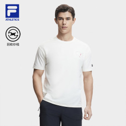 fila斐乐官方男子针织短袖衫2024夏新款户外休闲上衣宽松运动t恤