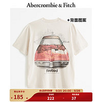 ABERCROMBIE & FITCH【赛车系列】男装 24春夏新品火鸟队复古宽松短袖T恤 KI123-4026