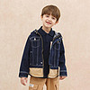 Levi's 李维斯 潮酷有型|男童秋户外防风夹克李维斯童装儿童中长款牛仔拼接外套