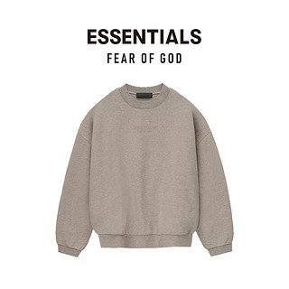 FEAR OF GOD ESSENTIALS拉丝棉质圆领卫衣美式高街潮牌舒适时尚宽松加绒简约外套 烟云灰 Silver Cloud M