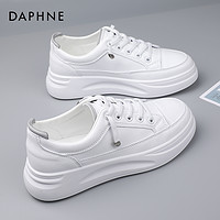DAPHNE 达芙妮 小白鞋女款2024新款夏季薄款女鞋厚底增高网面鞋子休闲板鞋