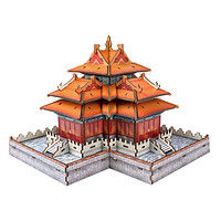 玩控 3d木质拼插立体拼图中国传统古代建筑拼装房子木制模型手工diy 故宫角楼
