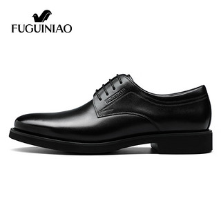 富贵鸟（FUGUINIAO）商务休闲皮鞋正装鞋男士英伦德比鞋男结婚新郎鞋 黑色 44 