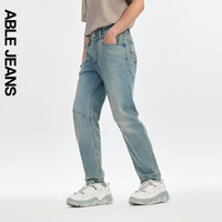 ABLE JEANS 【大V裤】24夏季超弹酷爽男士牛仔大V裤 浅黄泥蓝 30/32
