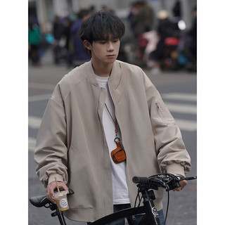 凡衣侬 日系cityboy冲锋上衣男春秋冬季潮牌美式复古外套男宽松休闲夹克 DSA075-WT091 卡其色 XL