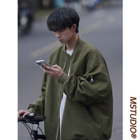 凡衣侬 日系cityboy冲锋上衣男春秋冬季潮牌美式复古外套男宽松休闲夹克 DSA075-WT091 军绿色 M