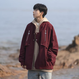 凡衣侬 日系cityboy冲锋上衣男春秋冬季潮牌美式复古外套男宽松休闲夹克 DSA425-W6110 石膏白 M