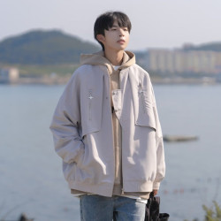 凡衣侬 日系cityboy冲锋上衣男春秋冬季潮牌美式复古外套男宽松休闲夹克 DSA425-W6110 石膏白 M