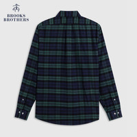 Brooks Brothers/布克兄弟男秋冬扣结领棉质格纹长袖休闲磨毛衬衫