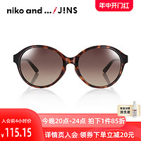 JINS 睛姿 niko and女士TR90轻量圆框彩色太阳镜防紫外线LRF20S150