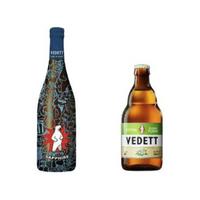 临期品、今日必买：VEDETT 白熊 超级白熊 小麦白啤酒 750mL*6瓶+白熊接骨木花啤酒 330ml*6瓶