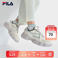FILA斐乐FLUID 4女鞋复古运动鞋夏季款轻便透气休闲鞋 奶白/丁香灰-GD 38