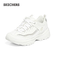 SKECHERS 斯凯奇 运动鞋子老爹鞋情侣男女厚底增高8730065 女款-白色/WHT 35.5