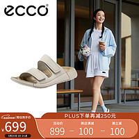 爱步（ECCO）拖鞋女 夏款外穿魔术贴沙滩勃肯鞋 科摩系列206823 石灰色36