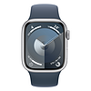 Apple/苹果 Apple Watch Series 9；银色铝金属表壳；风暴蓝色运动型表带