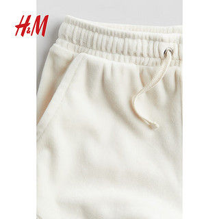 H&M2024夏季童装女童柔软可爱丝绒松紧腰短裤1237424 粉色 100/50