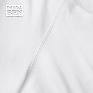 熊猫·本（ben.panda）夏季短袖t恤男帅气白色宽松圆领简约纯色纯棉t恤半袖衣多穿 白色 175/L
