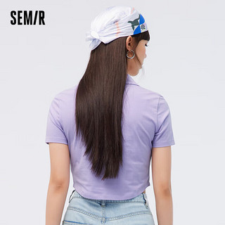 森马（Semir）POLO衫女短款开衫bm风季刺绣紧身打底衫小个子109323115004 紫罗兰70314 M