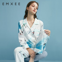 嫚熙(EMXEE)夏季月子服纯棉睡衣哺乳怀孕期家居服套装 南极科考队 L