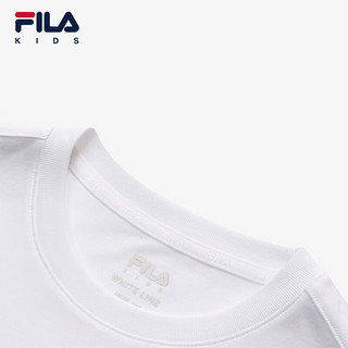 FILA【抗菌】斐乐儿童童装上衣2024夏季男中大童宽松短袖T恤 标准白-WT 165cm
