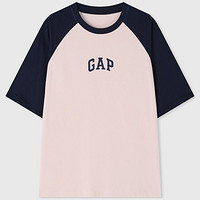 Gap 盖璞 男女装2024夏款LOGO撞色插肩袖短袖T恤宽松休闲上衣544461