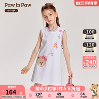 PawinPaw卡通小熊童装2024年夏季女童针织连衣裙 Ivory象牙色/39 100