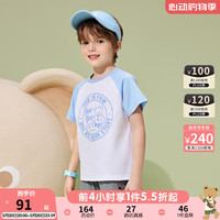 PawinPaw卡通小熊童装2024年夏季男女童短袖 T Blue蓝色/50 140
