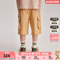 PawinPaw卡通小熊童装2024年夏季男童工装风口袋短裤休闲时尚 Beige米色/35 130cm