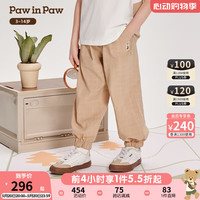 PawinPaw卡通小熊童装2024年夏季男童梭织裤 Beige米色/35 150