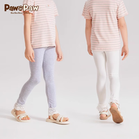 PawinPaw卡通小熊童装2024年春夏女童蕾丝拼接收裤脚打底裤 灰色/15 140