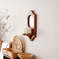 加安加丽 法式木壁挂vintage装饰烛台香薰置物架韩式ins复古化妆镜