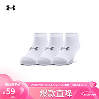 安德玛 UNDERARMOUR）HeatGear No Show男女训练运动袜-3双装1346755 白色100 XL