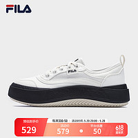 FILA 斐乐女鞋JELLYFISH摩登帆布鞋2024夏季水母鞋休闲鞋 豆腐白-TA 36.5