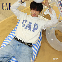 Gap 盖璞 男女装2024夏季新款牛仔拼接logo短袖T恤情侣款简约上衣466766