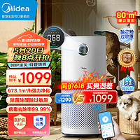 Midea 美的 空气净化器 分解除甲醛除烟味除猫毛宠物99.99%空气消毒机 KJ600G-RX600