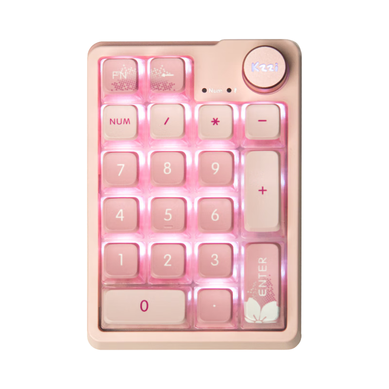 K20 三模机械键盘 19键 樱粉轴V2