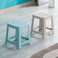 茶花 CHAHUA凳子塑料凳子加厚板凳中号时尚方凳餐凳成人儿童胶凳家用中凳0848 蓝色 中凳4个