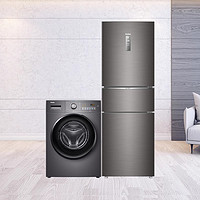 Haier 海尔 冰洗套装一级双变频节能氧干湿分储冰箱570mm超薄机身洗衣机