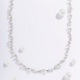APM珍珠花朵可调节项链女精致高级感颈链