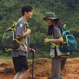 FOUVOR户外双肩包登山包男女旅行背包爬山徒步旅游运动休闲书包 墨绿（中款多口袋）