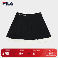 FILA FUSION 斐乐官方潮牌女子半身裙夏时尚休闲百褶梭织短裙