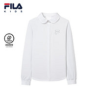 FILA 斐乐 童装儿童舒适衬衫2023秋季中大童女童休闲长袖polo潮