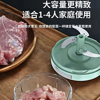 质朗斯 家用小型蒜泥机多功能手动绞肉机压蒜料理机绞碎器辅食机灌肠迷你