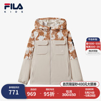 FILA斐乐儿童童装外套2024夏季新款中大童男童运动连帽梭织上衣 满印一-ZA 1