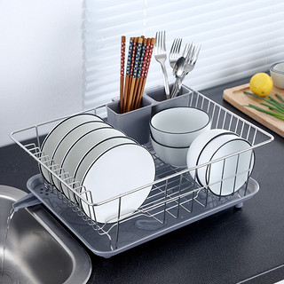 onlycook厨房碗架沥水碗碟架收纳架家用304不锈钢水槽碗筷置物架 单个