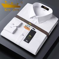 KIN DON 金盾 KINDON金盾商务长袖衬衫男士职业正装白衬衫抗皱免烫宽松大码衬衣