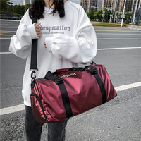 朗斐旅行包男大容量背包运动手提包短途出差斜挎包行李训练包 红色