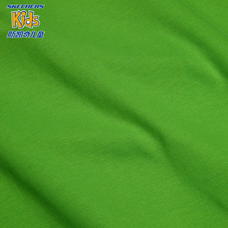 Skechers斯凯奇儿童短袖T恤夏季男童运动百搭舒适上衣L224B037 果绿色/00P8 160cm